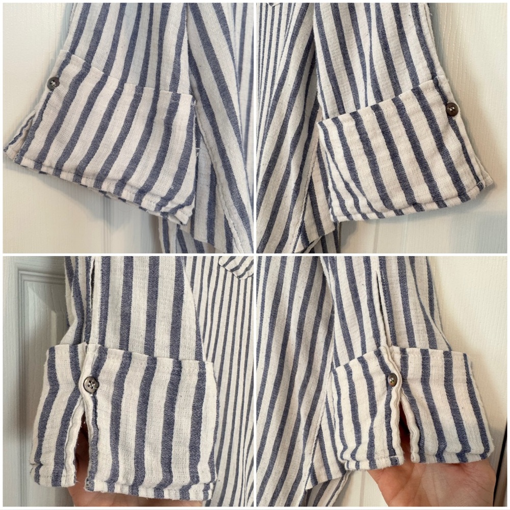 Umgee Blue Striped Tunic Top M - Picture 8 of 12